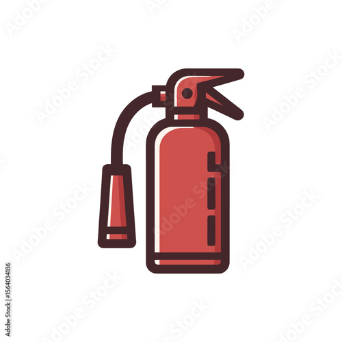 A red fire extinguisher positioned on a white background, symbolizing safety and emergency preparedness