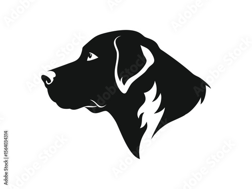 Anatolian Shepherd dog silhouette vector illustration, pet clipart, black and white animal shape