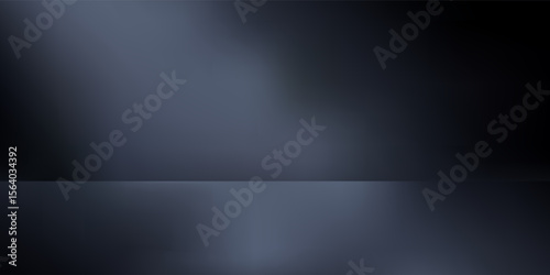 Dark concrete room background with blue lighting. Three dimensional space for mock up