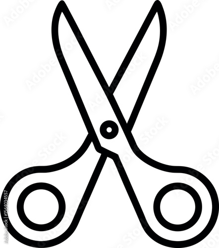 Scissors line art icon on white background	