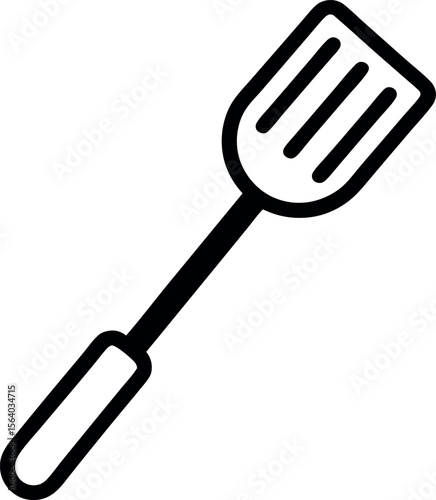 Spatula standing line art icon on white background