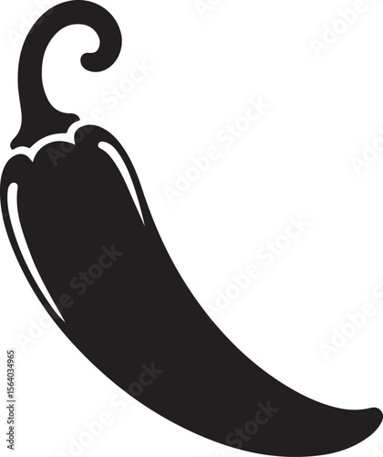 A black chili pepper with a black illustration