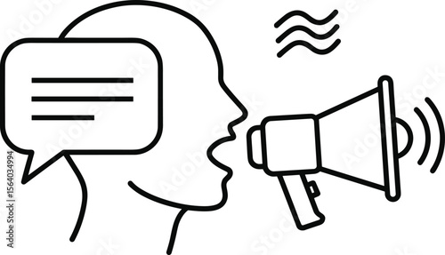 Effective Communication and Public Speaking: Amplifying Your Voice with a Megaphone, Delivering Important Messages, and Engaging Audiences Through Speech Bubbles for Impactful Announcements