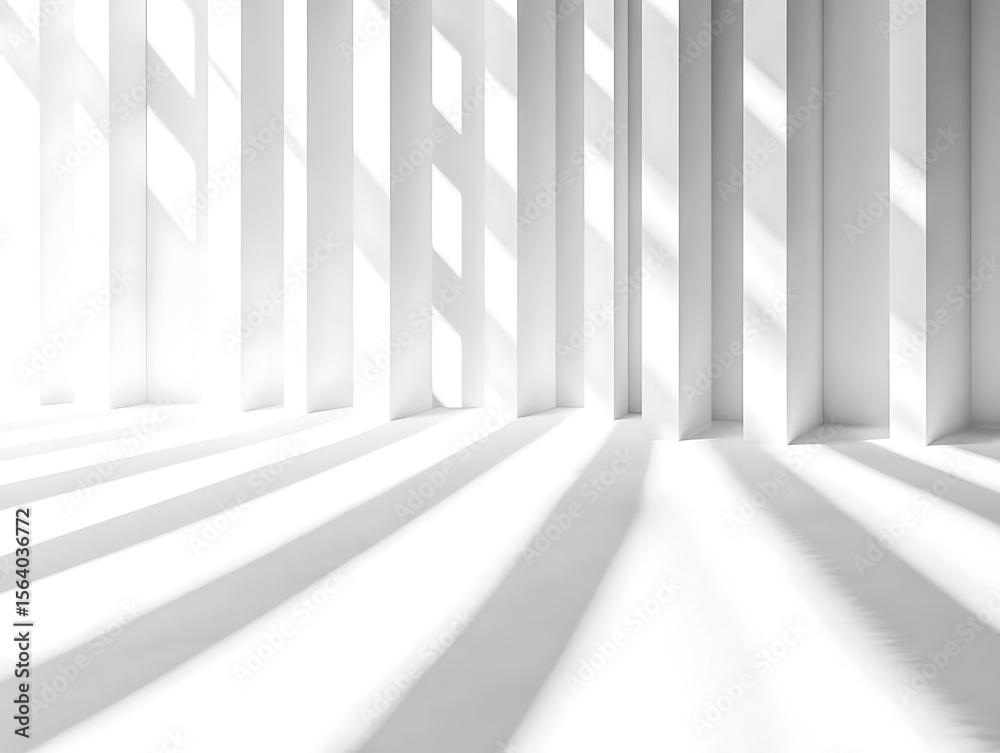 Obraz premium Abstract architectural interior with dramatic light and shadow patterns