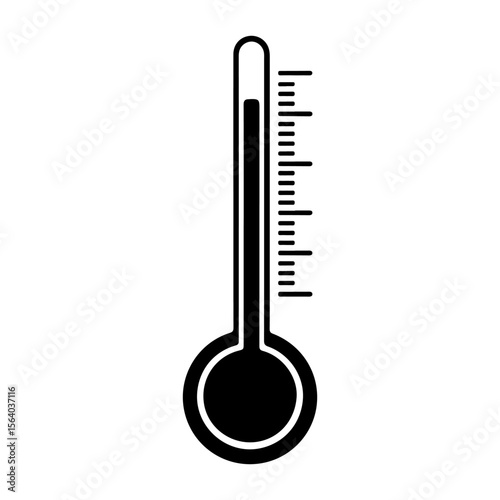 Thermometer icon silhouette icon vector flat design on white background