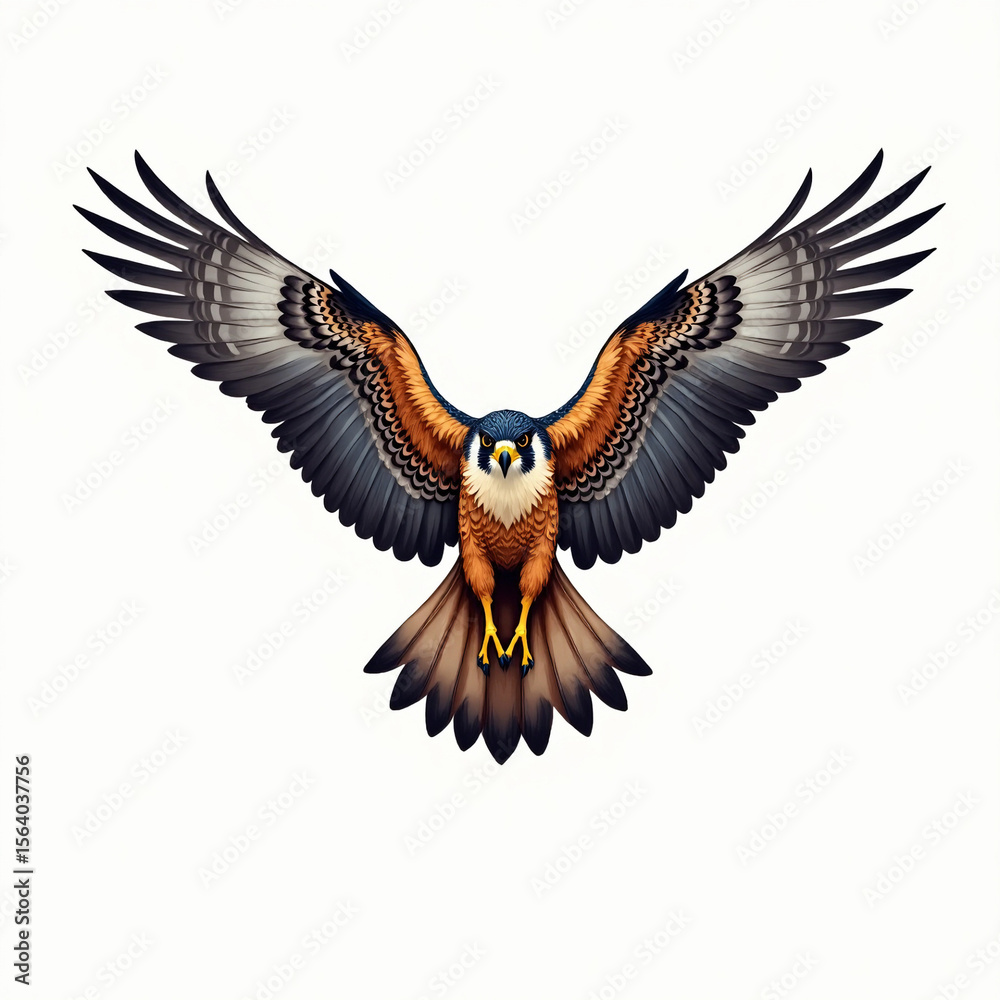 Fototapeta premium A dynamic falcon in flight