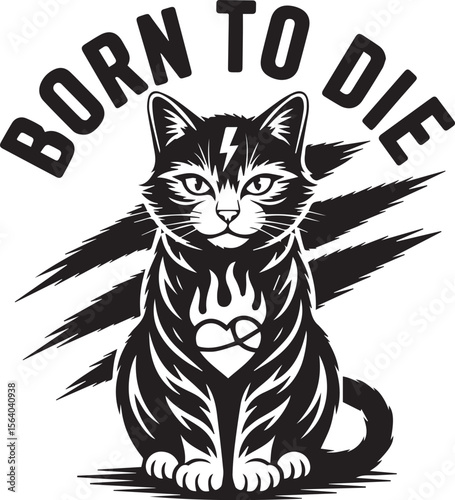 Born to Die t shirt design silhouette vector illustration