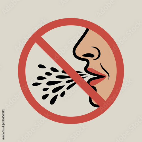 Prohibition Sign Do Not Cough or Sneeze sign illustrating coughing sneezing coughing sneezing prohibition sign prohibition symbol coughing sneezing health virus flu cold