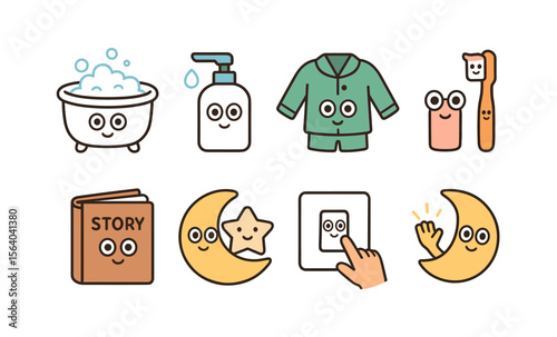 Creative cartoon bedtime routines for kids: bath, pajamas, story, and more relaxing activities