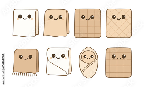 Adorable cartoon guide to different types of blankets and bedding for cozy comfort
