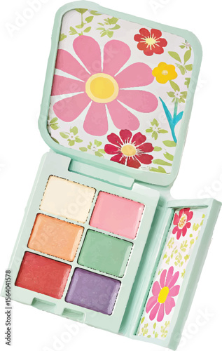Makeup accessories and beauty set with brushes lipstick and eyeshadow