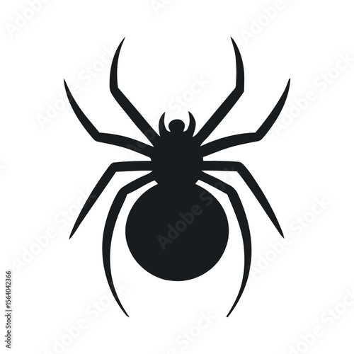 Simple Black and White Silhouette of a Spider stylized solid black silhouette spider white background spider silhouette black white insect arachnid animal icon