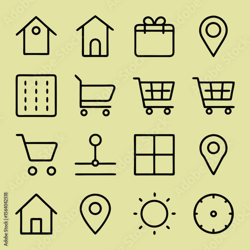 Shopping and E-commerce Icon Set for Web and Retail Use