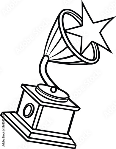 Vintage gramophone with star award antique audio