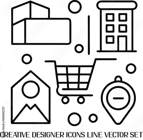 Vector Icon Shopping and E-commerce Icon Set for Web and Retail Use