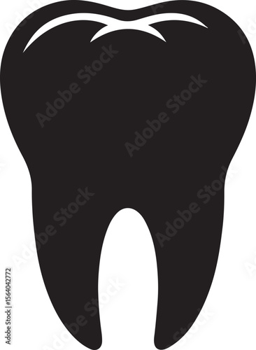 A Black Tooth icon, vector, illustration - Dental logo graphic