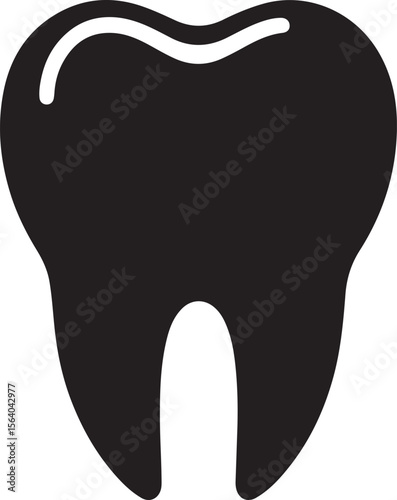 A Black Tooth icon, vector, illustration - Dental logo graphic
