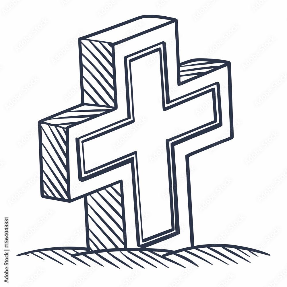 Obraz premium cross vector illustration