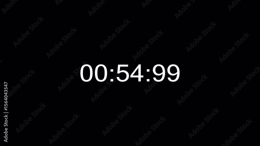 One minute digital countdown timer animation, digital stopwatch countdown with minutes, seconds, milliseconds from 60 to 0 seconds on transparent background, Countdown video with alpha channel. One minute digital countdown timer animation, digital stopwatch countdown with minutes, seconds, milliseconds from 60 to 0 seconds on transparent background, Countdown video with alpha channel.