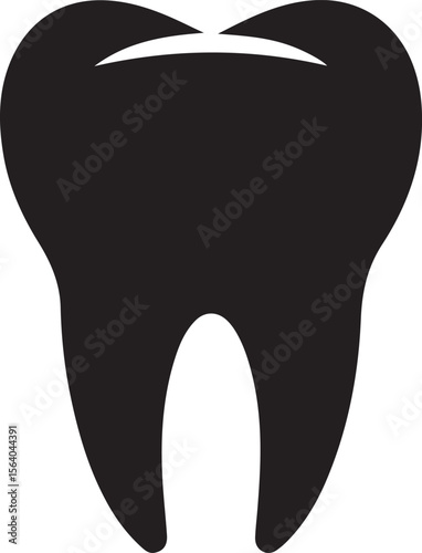 A Black Tooth icon, vector, illustration - Dental logo graphic