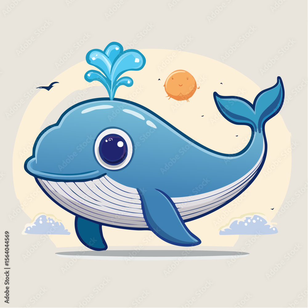 Naklejka premium 目の可愛い鯨
