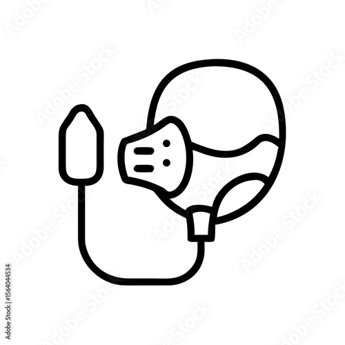 Nebulizer with mask — breathing treatment, vector, transparent background