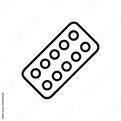 Blister pack with tablets — pharmaceutical icon, transparent background