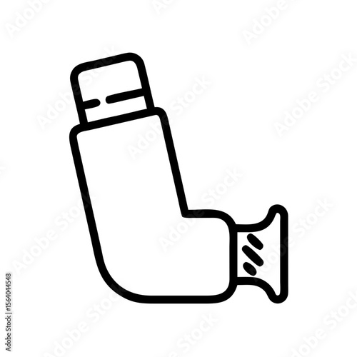 Inhaler device — asthma or respiratory care, flat style, transparent background