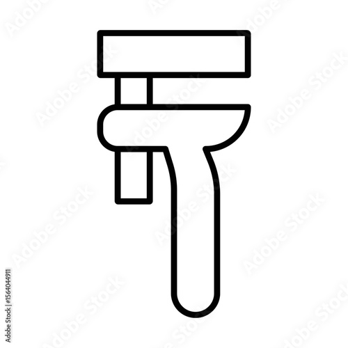 Pipe Wrench Tool Icon Vector. Pipe Wrench Logo.