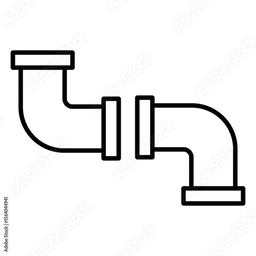 Elbow Pipe Fitting Icon Vector. Elbow Pipe Logo