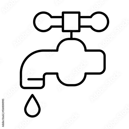 Leaky Water Tap Icon Vector. Leaking Tap Logo