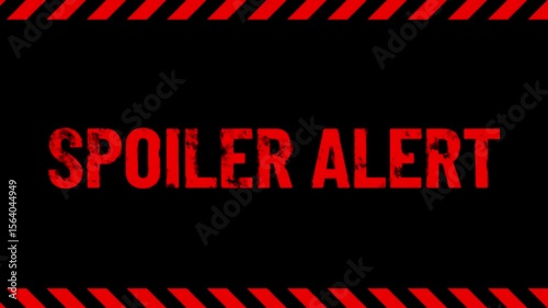 spoiler alert animation text with black background