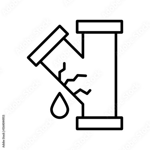 Leaking Plumbing Pipe Icon Vector. Leaking Pipe Logo.