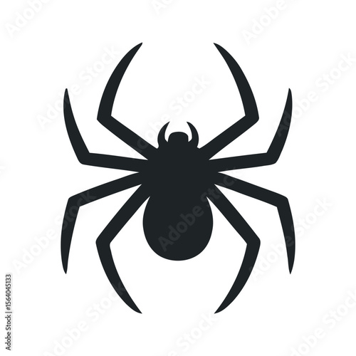 Simple Black and White Silhouette of a Spider stylized solid black silhouette spider white background spider silhouette black white insect arachnid animal icon