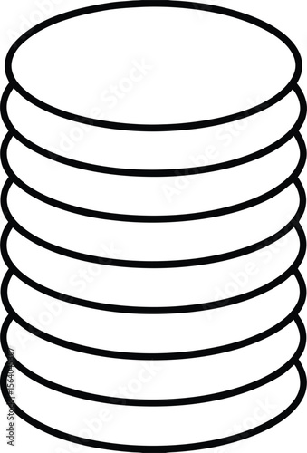 stack of white plates isolated