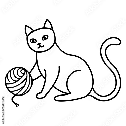 Cat Playing with Yarn  icon celebrating pets with fun, colorful, and loveable graphic