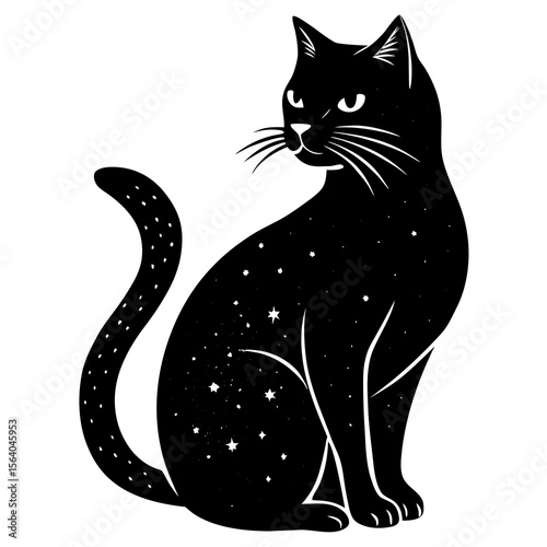 Cat Silhouette  icon celebrating pets with fun, colorful, and loveable graphic