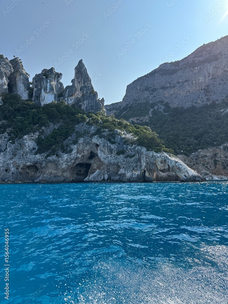 Fototapeta premium Breathtaking Coastal View of Sardinia with Crystal Blue Sea