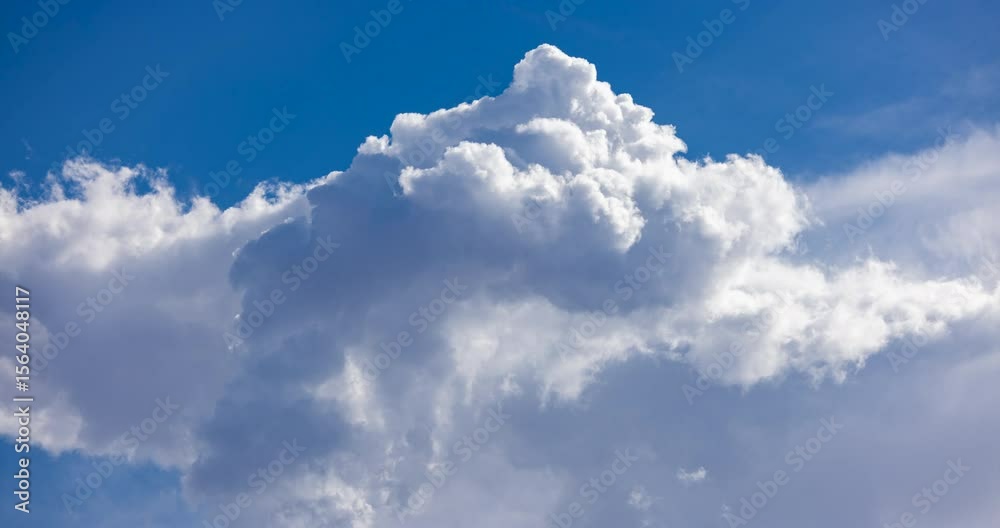 4K DCI epic cloudscape time-lapse of white fluffy clouds and blue skies. 