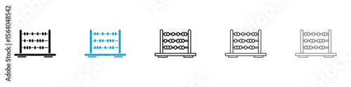 Abacus icon in Editable stroke and solid flat vector pack