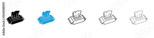 baby wipe icon in Editable stroke and solid flat vector pack