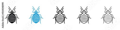 Bedbug icon in Editable stroke and solid flat vector pack