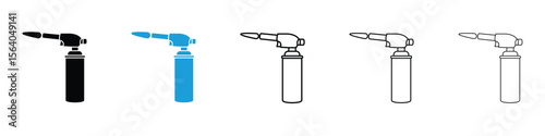 Blowtorch icon in Editable stroke and solid flat vector pack