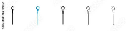 Car dipstick icon in Editable stroke and solid flat vector pack
