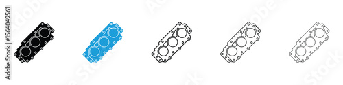 Car gasket icon in Editable stroke and solid flat vector pack