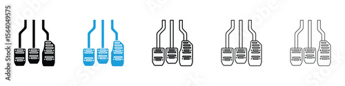 car pedal icon in Editable stroke and solid flat vector pack