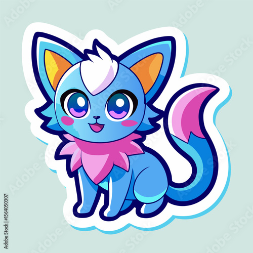 Cute cartoon kitten and dog illustration showing happy playful pets with love and friendship theme