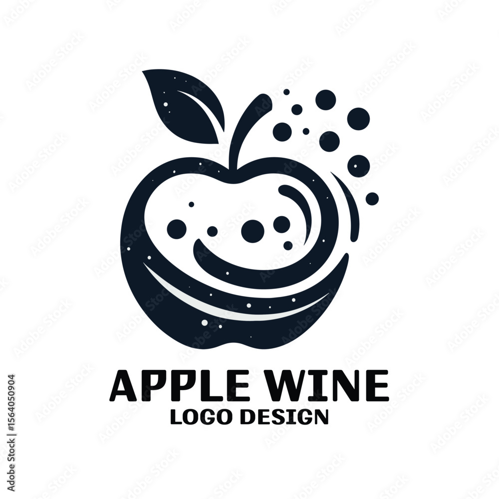 Obraz premium Apple Wine Vector Logo Design
