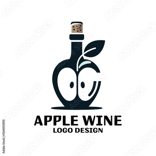 Apple Wine Vector Logo Design