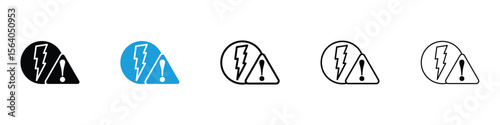 Electric Problem icon in Editable stroke and solid flat vector pack